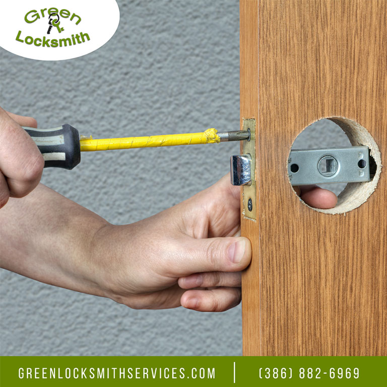 Green locksmith team provides door replacement service in Daytona Beach & Ormond Beach, FL